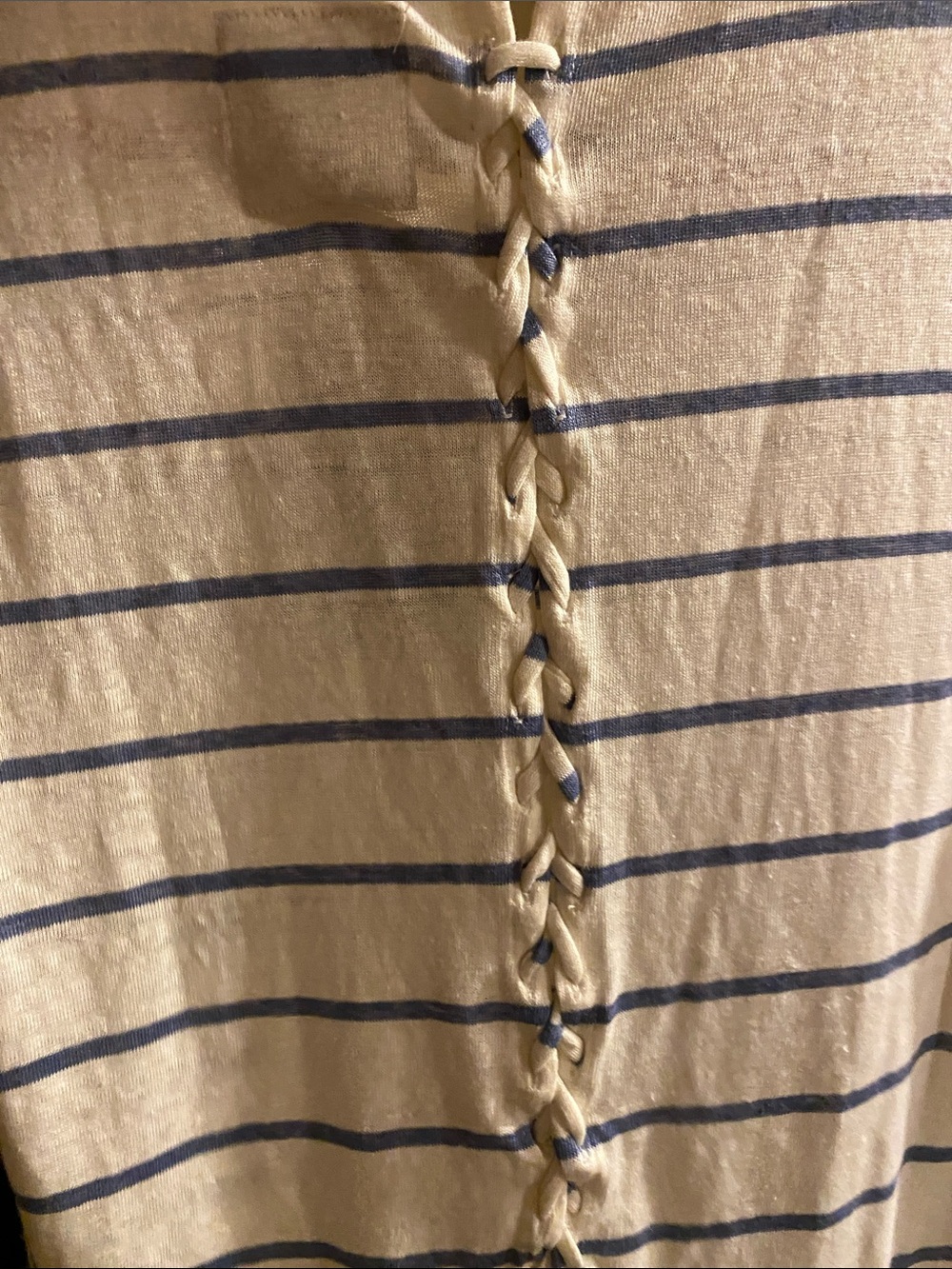 Chaser Braided Back Detail Striped Tee NWT - Picture 11 of 14